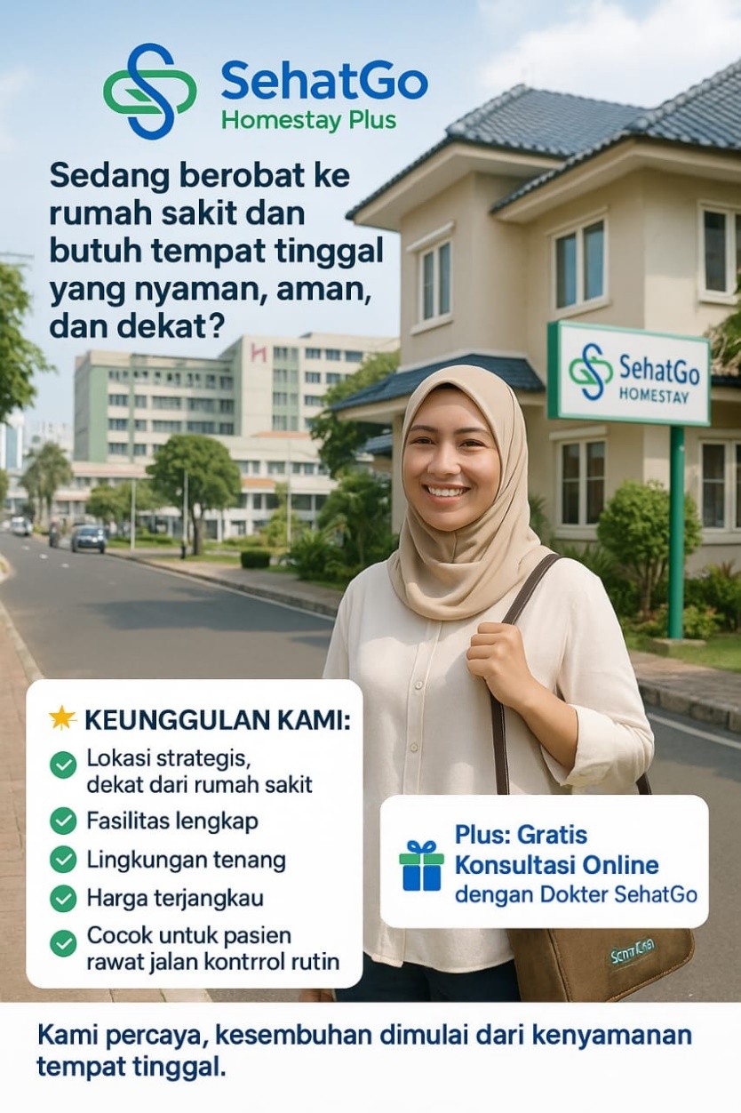 Homestay pasien SehatGo dengan fasilitas nyaman dekat rumah sakit